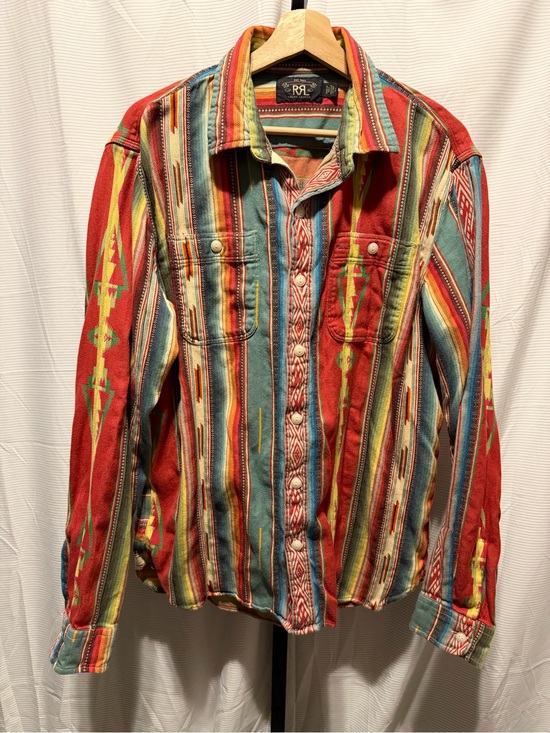 Ralph Lauren Double RL Other - RRL Jacquard Workshirt Red Southwestern Size Large